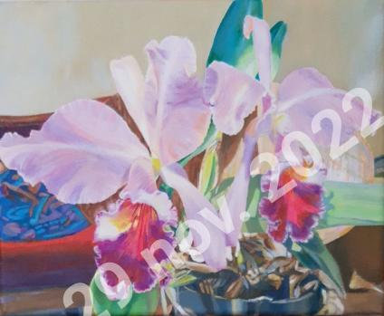 acryl: Cattleya Labiata Afbeelding wordt geladen